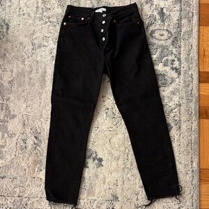 Re/Done Black Straight Leg Jeans